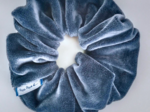 Scrunchie blue denim velvet