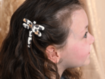 Dragonfly hair slide leopard