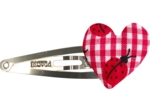 Heart hair-clips ladybird gingham