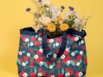 Tote bag with a zip mandarina