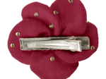 Flower petal hair slide small  gaze pois or grenat