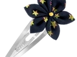 Star flower hairclip navy gold star