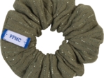 Scrunchie khaki lurex gauze
