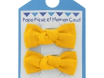 Small bows hair clips yellow ochre