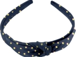bow headband navy gold star