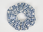 Scrunchie navy embroidered gingham