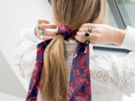 Long tail scrunchie purple d'amour