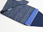 Fupochiki L (22 x 28 cm) striped silver dark blue