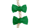 Small bows hair clips bright green