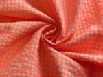 Cotton fabric neon orange gingham