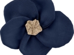 Flower petal hair slide small  navy blue