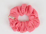 Small scrunchie gaze pois or rose sorbet