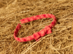 Thin headband coral red gingham