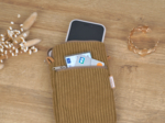 Quilted phone pocket brown large corduroy