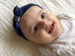 Jersey knit baby headband navy blue