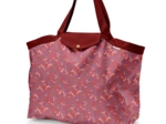 Tote bag with a zip badiane framboise