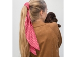 Long tail scrunchie feuillage or rose