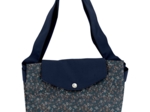 Tote bag with a zip paquerette marine