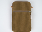 Quilted phone pocket brown large corduroy