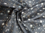 1 m fabric coupon flakes and copper dots navy