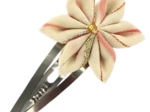 Star flower hairclip silver pink striped