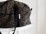 Sac week-end mocha quilted leopard