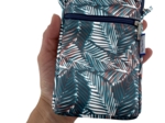 Quilted phone pocket feuillage marine