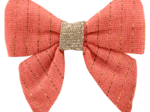 Mini bow tie clip coral lurex gauze