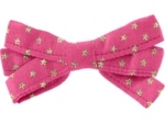 Ribbon bow hair slide fuchsia gold star