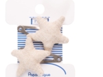 Star hair-clips  glitter linen