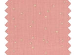 1 m fabric coupon gaze pois or rose thé