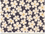 Cotton fabric ex2425 ivory and navy primroses