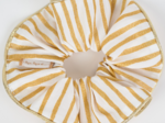 Large Piping Scrunchie rayé or blanc