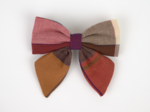 Bow tie hair slide ruby lurex tartan