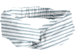 crossed headband striped blue gray glitter