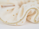Large Piping Scrunchie gaze pois or écru