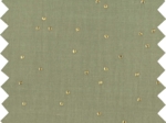 1 m fabric coupon almond green with golden dots gauze