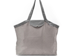 Pleated tote bag - Medium size light grey spots