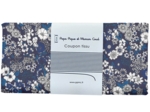 Coupon tissu 50 cm ex2343 ultramarine white navy flower