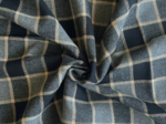 Flannel fabric black and sand tartan