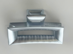 Large Rectangular Hair Clip satin silver