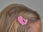Whale clip neon pink gingham