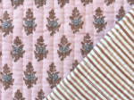 Quilted fabric ex2613 indian pale pink quilt