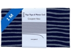 1 m fabric coupon striped silver dark blue