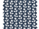 Coupon tissu 50 cm white and blue flowers ex1097