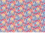 1 m fabric coupon orange and blue flowers