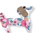 Basset hound hair clip boutons rose