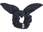 Bunny ear Scrunchie gaze pois or marine