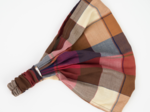 Headscarf headband- child size ruby lurex tartan