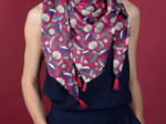 Pom pom scarf fuchsia poppy